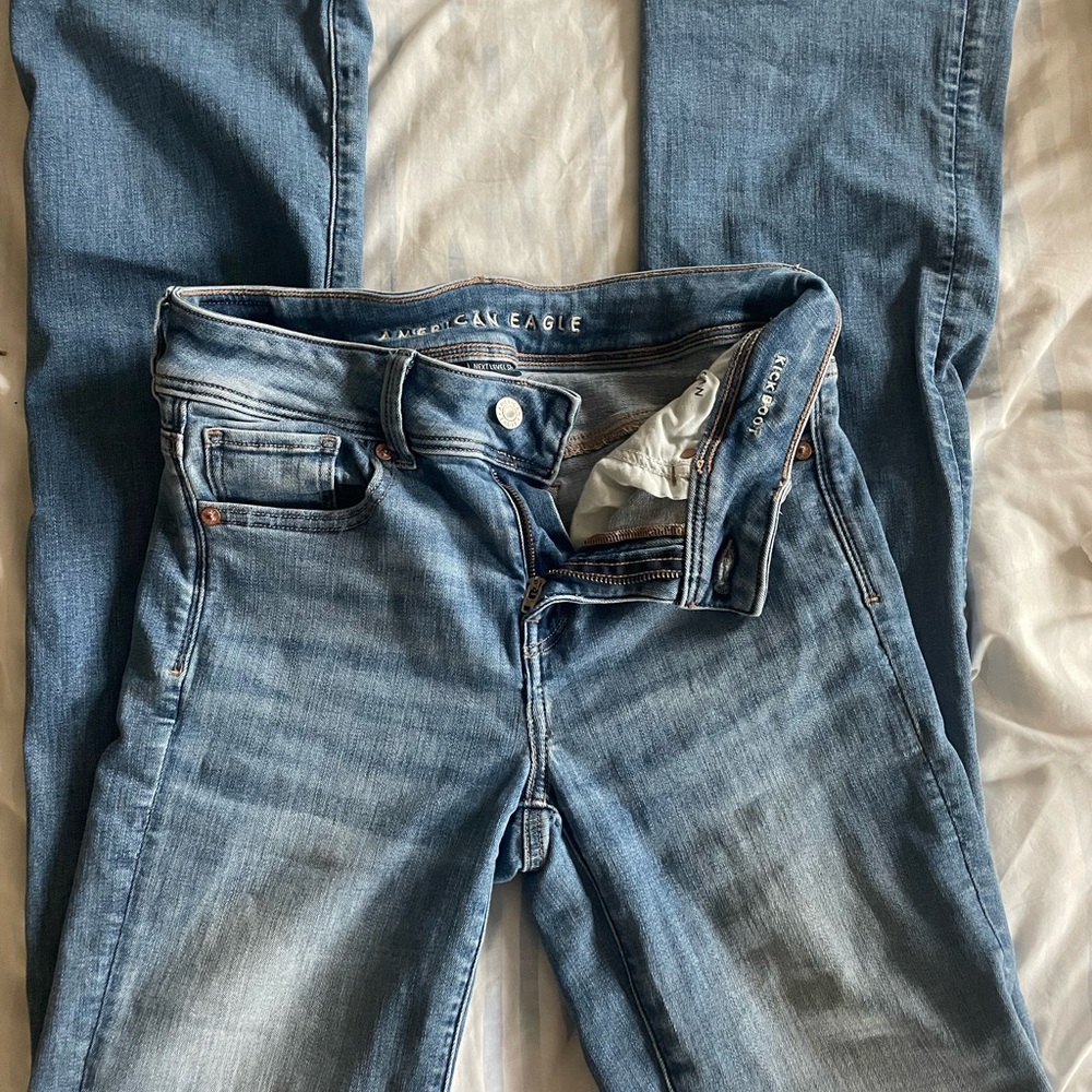 American eagle medium wash bootcut jeans size 4 extra long